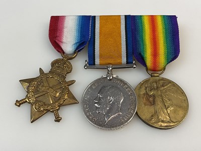 Lot 37 - A mounted WWI Medal group, comprising the 1914-...
