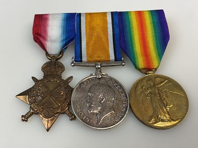 Lot 32 - A mounted WWI Medal group, comprising the 1914-...