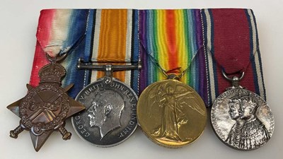 Lot 51 - A court mounted WWI Medal group, comprising a...