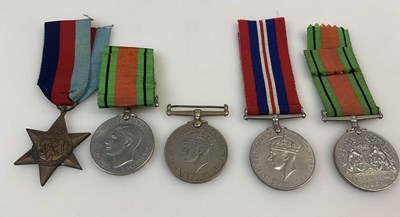 Lot 40 - Five WWII Medals, comprising a 1939-1945 Star,...