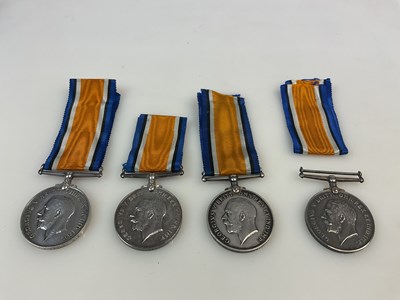 Lot 63 - Four WWI 1914-1918 British War Medals, awarded...