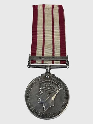 Lot 43 - A Naval Service Medal with Malaya clasp,...