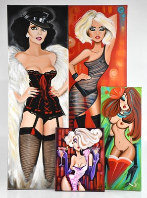 Lot 1736 - LAËTITIA GUILBAUD; four oils on canvas,...