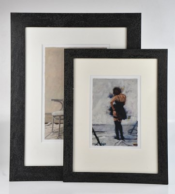 Lot 1757 - GWYN; two mixed media, maidens in lingerie,...