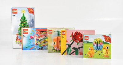 Lot 658 - LEGO; five boxed model kits including 40449,...