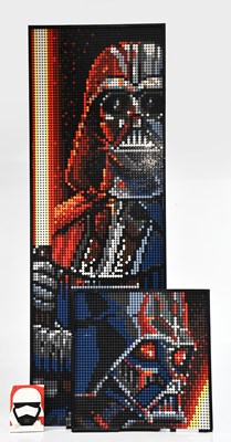 Lot 613 - LEGO; three pre-built LEGO Star Wars panels...