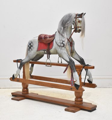 Lot 2046 - A late 19th century dapple grey rocking horse,...