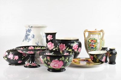Lot 324 - CROWN DUCAL; a part service including posy...