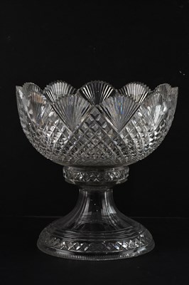 Lot 351 - A large 19th century cut glass bowl on stand,...