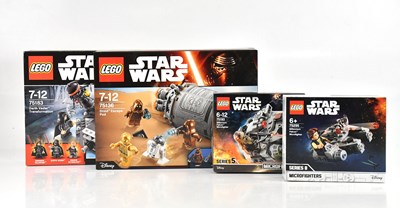 Lot 616 - LEGO; four boxed Star Wars model kits,...
