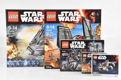 Lot 593 - LEGO; five boxed model kits including 75183...