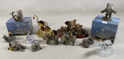 Lot 187 - MURANO; a yellow elephant, height 19cm,...