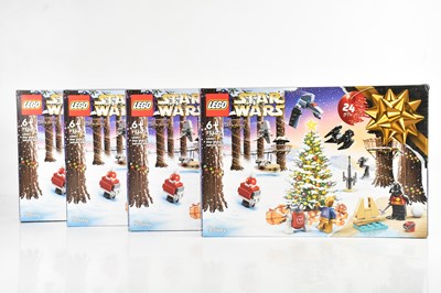 Lot 649 - LEGO; four boxed model advent calendar kits,...
