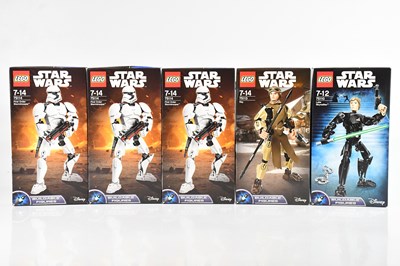 Lot 656 - LEGO; five boxed model Star Wars kits...