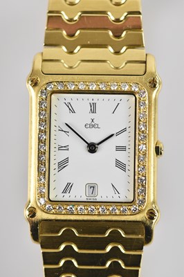 Lot 1004 - EBEL; a lady's 18ct yellow gold cased tank...