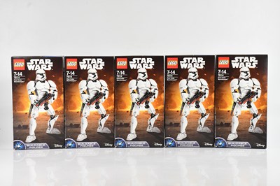 Lot 625 - LEGO STAR WARS; five boxed model kits, 75114...