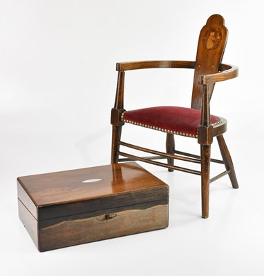 Lot 1422 - A Victorian mother of pearl inlaid mahogany...