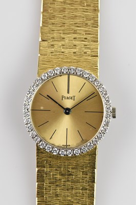Lot 1006 - PIAGET; a lady's wristwatch, the dial set with...