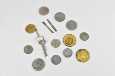 Lot 625 - A small collection of coins and medallions...