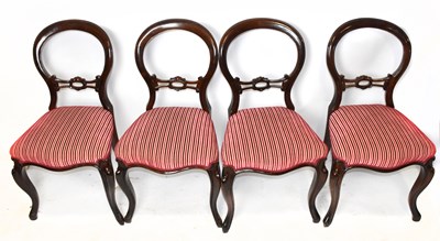 Lot 1590 - A set of four Victorian mahogany balloon back dining chairs