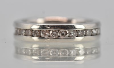 Lot 1330 - A 900 grade platinum diamond channel set...