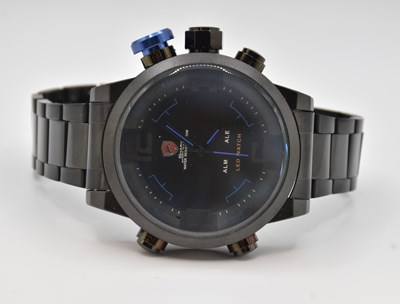 Lot 1681 - A Shark LED Sport watch, with black metal...