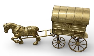 Lot 535 - An early 20th century brass model of horse and...