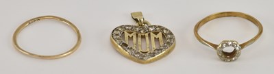Lot 1158 - A yellow metal diamond set hoop ring, size N,...