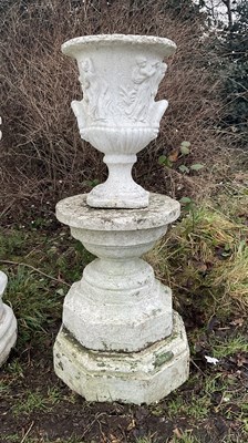 Lot 1238 - A white painted reconstituted stone garden...