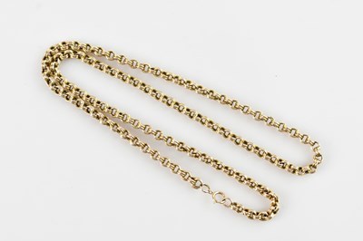 Lot 1549 - A 9ct gold double belcher link necklace,...