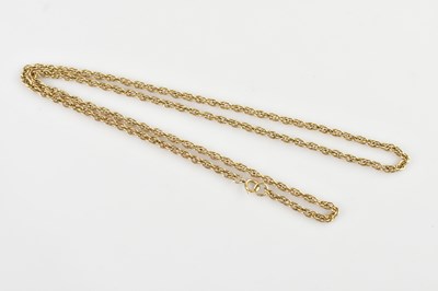 Lot 1546 - A 9ct gold fancy link necklace, length 73cm,...
