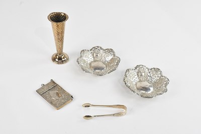 Lot 1528 - A pair of hallmarked silver pierced bonbon...
