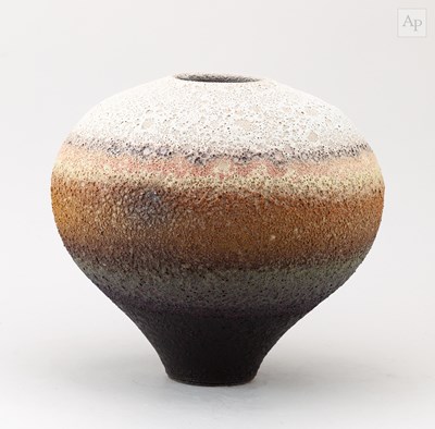 Lot 339 - JON BULL; a globular stoneware coloured lava...