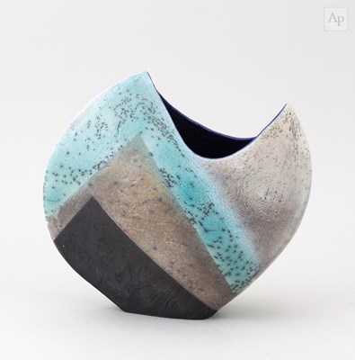 Lot 139 - DAVID HOWARD JONES (born 1953); a raku vessel...