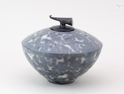 Lot 678 - TIM ANDREWS (born 1960); an angular raku jar...