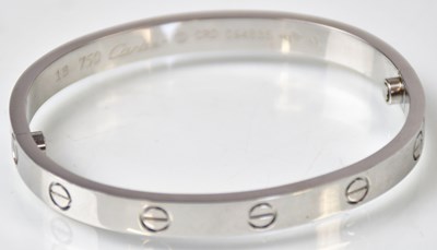 Lot 796 - CARTIER; an 18ct white gold 'Love' bangle,...