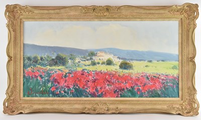Lot 270 - SEQUELLES; a modern oil on canvas, rural...