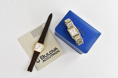 Lot 1109 - BULOVA; a gentleman's gold plated and...