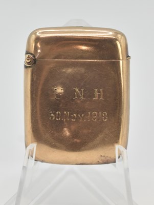 Lot 1146 - A 19th century 9ct rose gold vesta case, with...