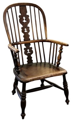 Lot 83 - A 19th century ash and elm spindleback Windsor...