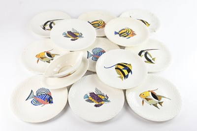 Lot 268 - GIEN, FRANCE; a set of twelve hand painted...
