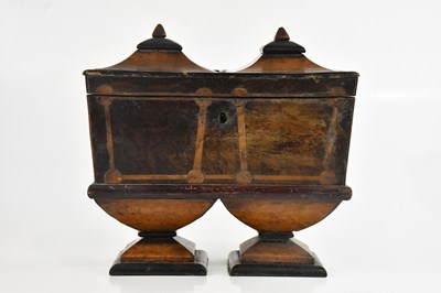 Lot 1396 - A late 19th century mahogany tea caddy, with...