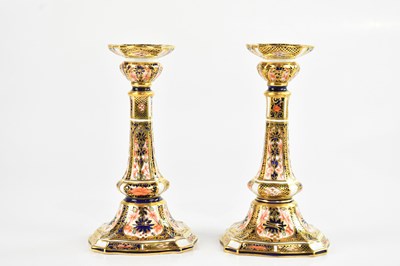 Lot 274 - ROYAL CROWN DERBY; a pair of 1128 'Imari'...