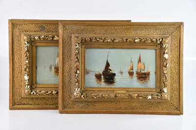 Lot 1676 - H FABRE; a pair of oils on board, shipping...