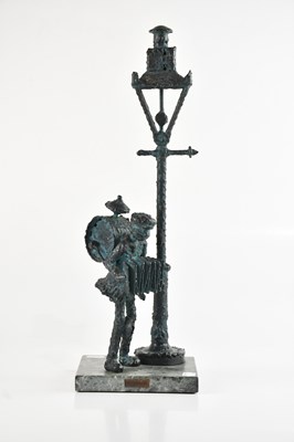 Lot 1279 - ALLEN CURRAN; bronze figure, one man band...