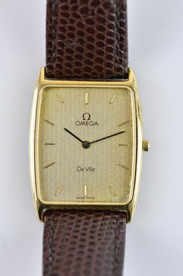 Lot 1099 - OMEGA; a gentleman's De Ville gold plated and...