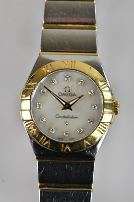 Lot 1046 - OMEGA; a lady's Constellation bimetal...