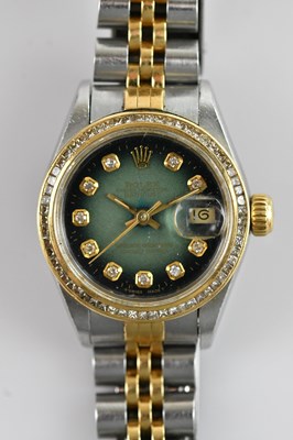 Lot 1012 - ROLEX; a lady's Oyster Perpetual Date-Just...