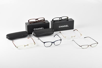 Lot 1244 - CHANEL; six pairs of prescription glasses,...