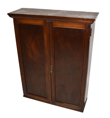 Lot 1600 - A late 19th century mahogany two door wall hanging smoker's cupboard